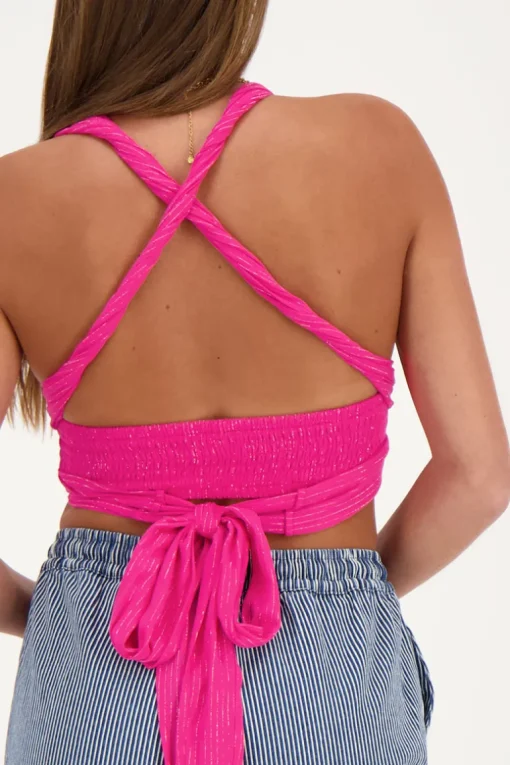 Roze Multiway Top Met Lurex