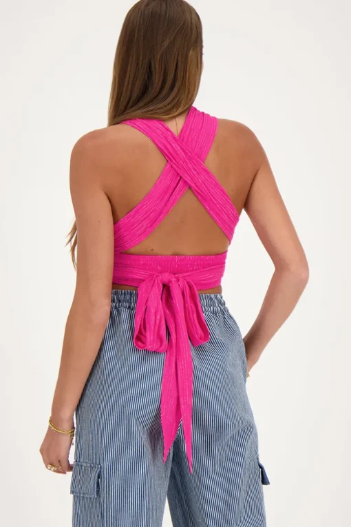 Roze Multiway Top Met Lurex