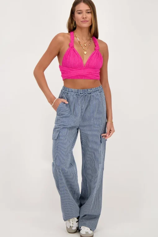 Roze Multiway Top Met Lurex