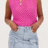 Roze Open Gebreide Spencer