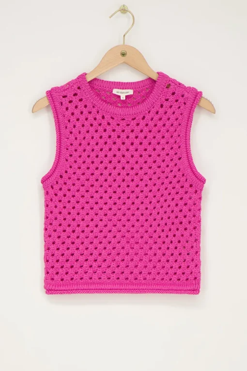 Roze Open Gebreide Spencer