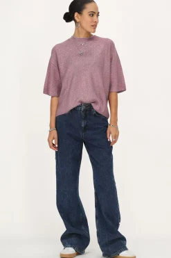 Roze Oversized T-shirt Met Lurex