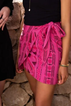 Roze Rokje Met Jacquard Overlap
