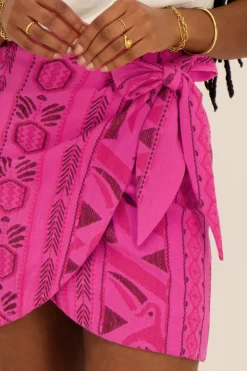 Roze Rokje Met Jacquard Overlap