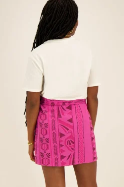 Roze Rokje Met Jacquard Overlap