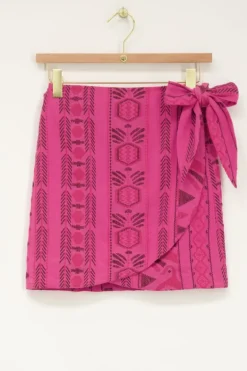 Roze Rokje Met Jacquard Overlap