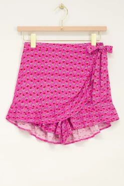 Roze Skort Met Bloemenprint