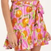 Roze Skort Met Sinaasappel Print