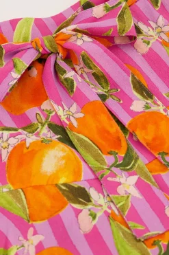 Roze Skort Met Sinaasappel Print