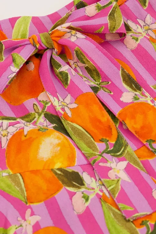 Roze Skort Met Sinaasappel Print