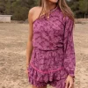 Roze Skort Met Tapes En Bloemenprint