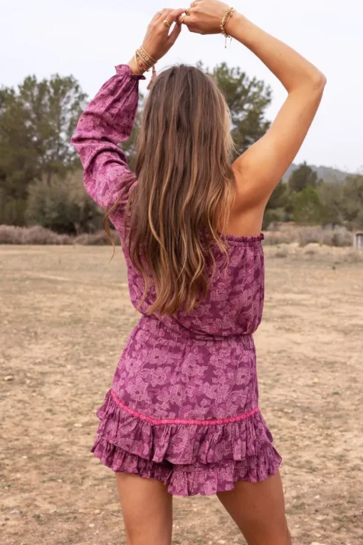 Roze Skort Met Tapes En Bloemenprint