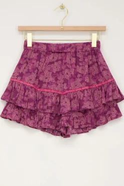 Roze Skort Met Tapes En Bloemenprint