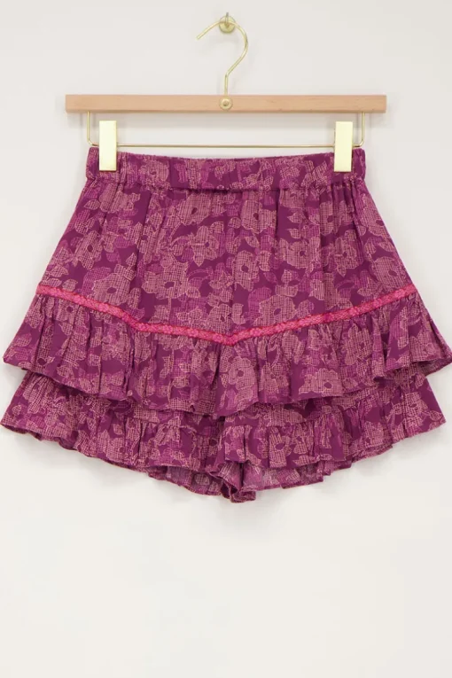 Roze Skort Met Tapes En Bloemenprint
