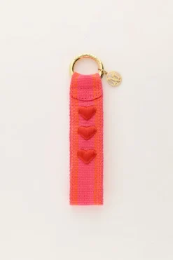 Roze Sleutelhanger Met Hartjes
