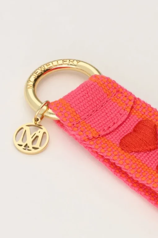 Roze Sleutelhanger Met Hartjes