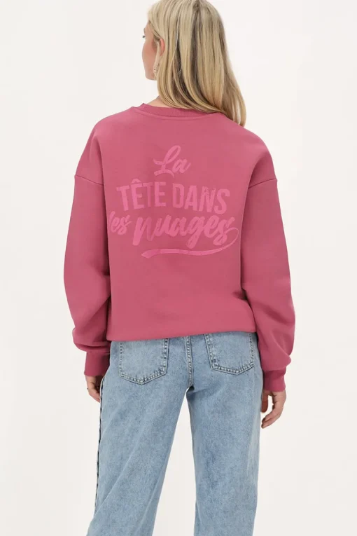 Roze Sweater "Head In The Clouds"