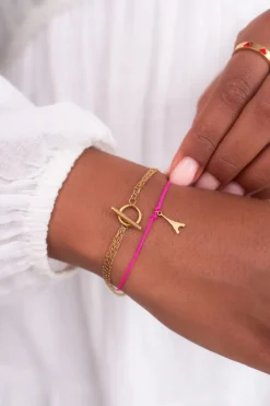 Roze Touw Armbandje Parijs