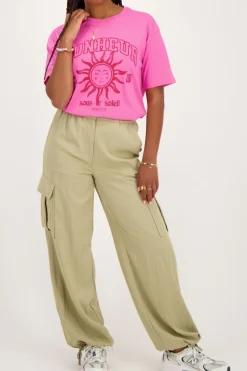 Roze T-shirt ''Bonheur''