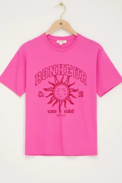 Roze T-shirt ''Bonheur''