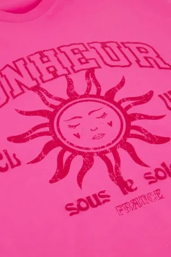 Roze T-shirt ''Bonheur''