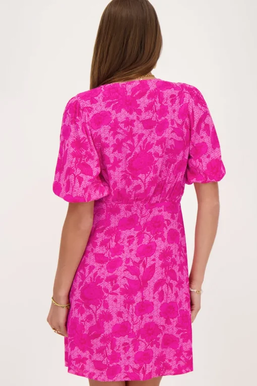 Roze Wikkeljurk Met Bloemenprint