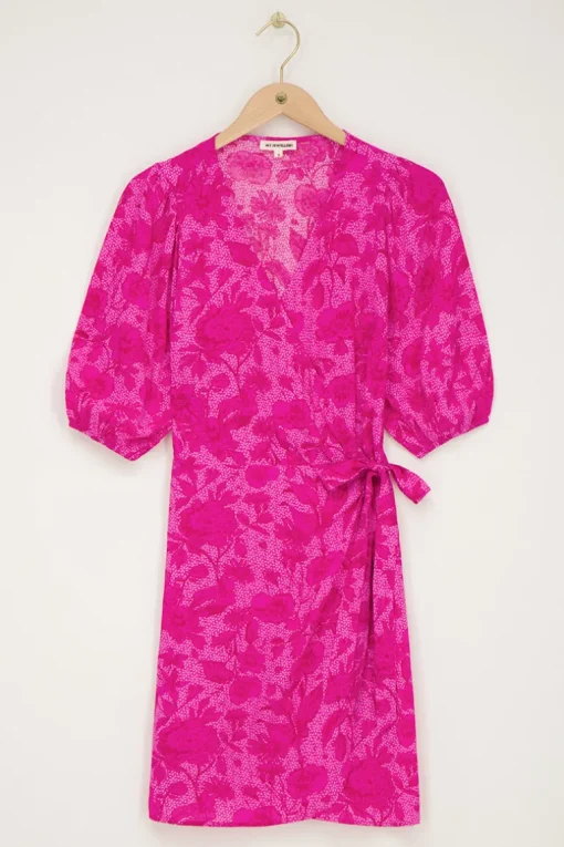 Roze Wikkeljurk Met Bloemenprint