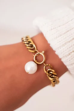 Schakelarmband Met Parel