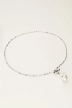 Schakelketting Met Parel Met Studs