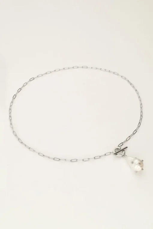 Schakelketting Met Parel Met Studs