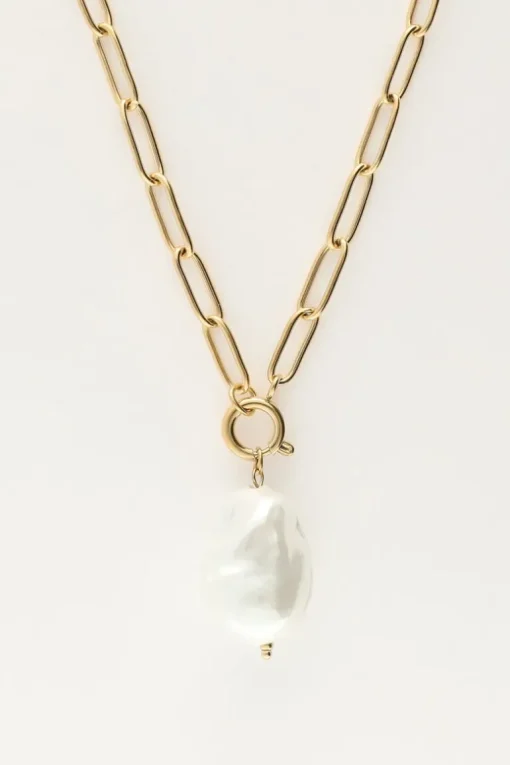 Schakelketting Met Parel Bedel
