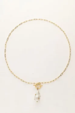 Schakelketting Met Parel Met Studs