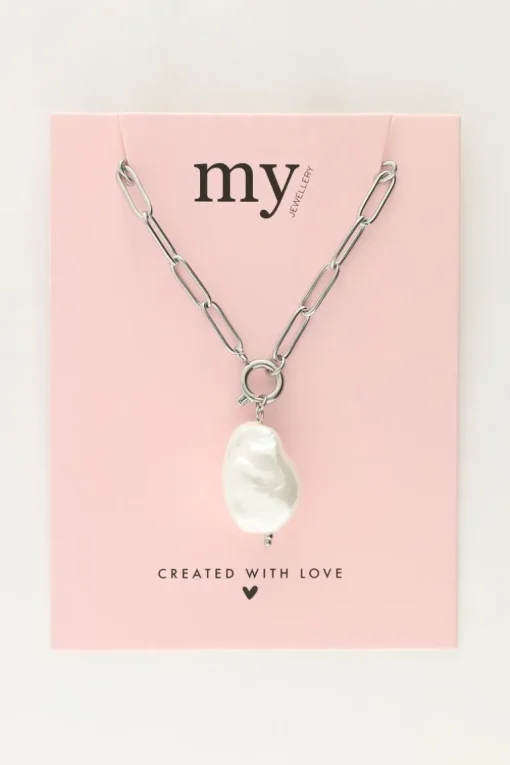 Schakelketting Met Parel Bedel