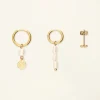 Set Van Drie Oorringen Met Parels