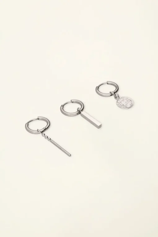 Set Van Drie Oorringen Met Muntje
