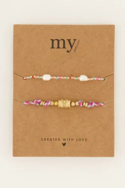 Souvenir Armbanden Set Met Parels