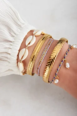 Souvenir Gevlochten Blauwe Armband Met Parels
