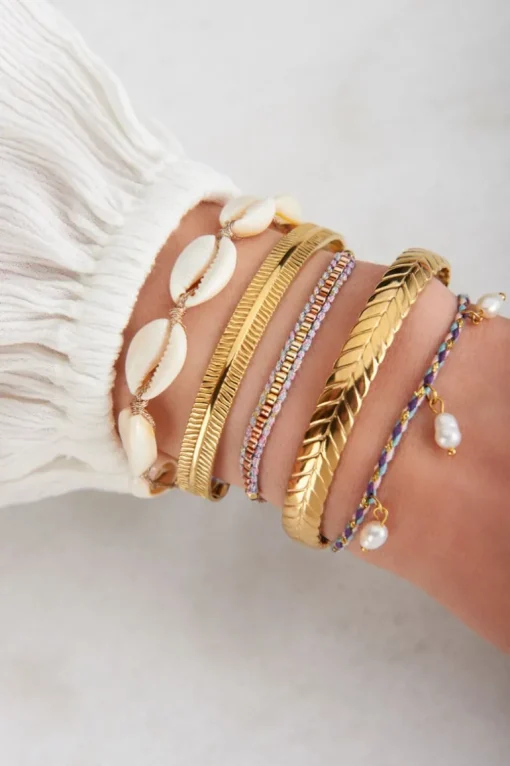 Souvenir Gevlochten Blauwe Armband Met Parels