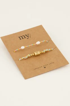 Souvenir Multikleur Armband Set Met Parels