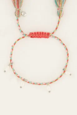 Souvenir Multikleur Gevlochten Armband Met Parels
