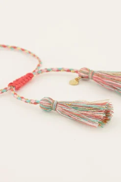 Souvenir Multikleur Gevlochten Armband Met Parels