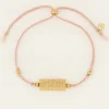 Souvenir Roze Armband Met Panterprint Bedel