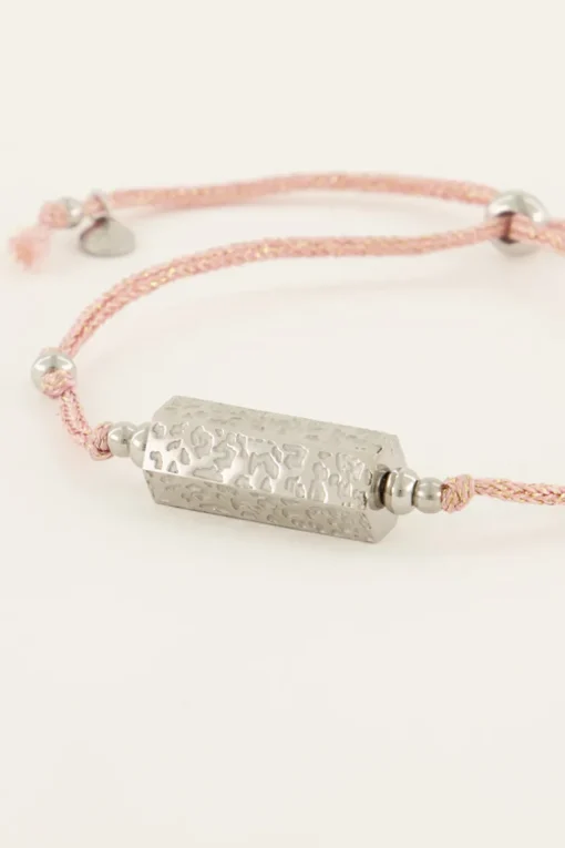 Souvenir Roze Armband Met Panterprint Bedel