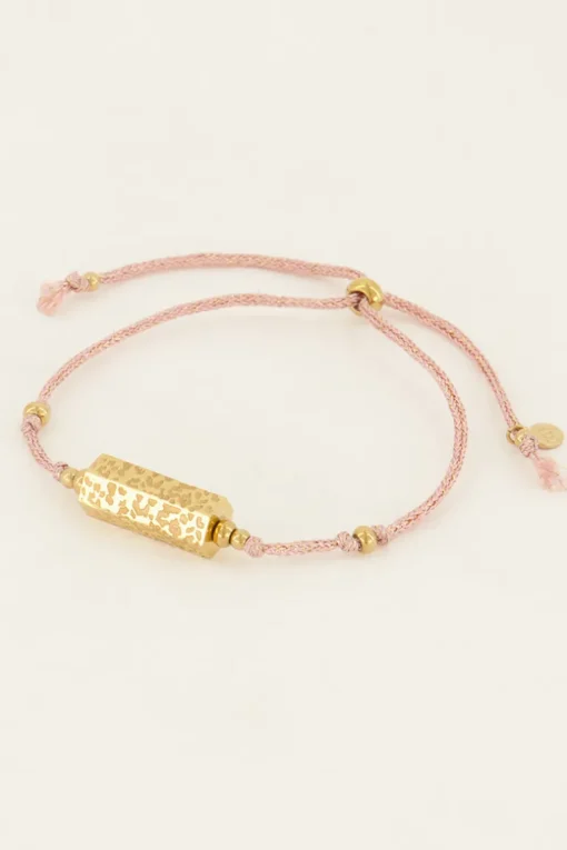 Souvenir Roze Armband Met Panterprint Bedel