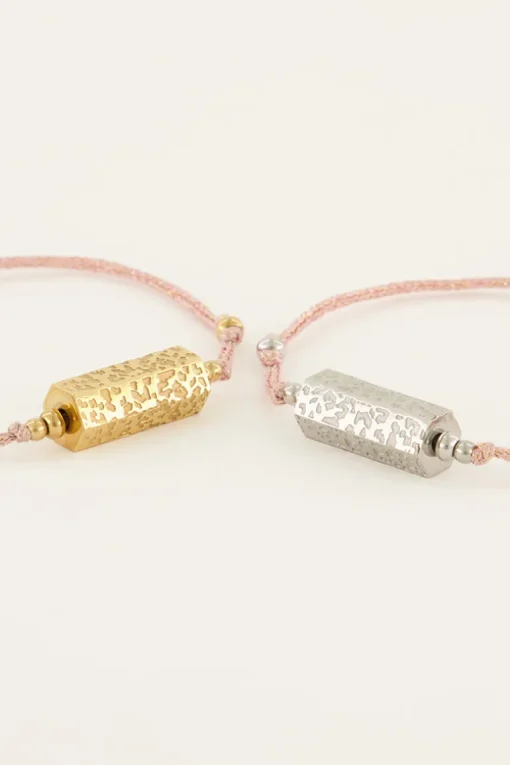 Souvenir Roze Armband Met Panterprint Bedel
