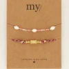 Souvenir Roze Armbanden Set Met Parels