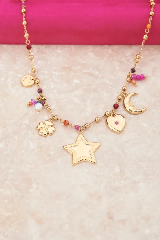 Starry Bedel Ketting Met Ster En Kralen