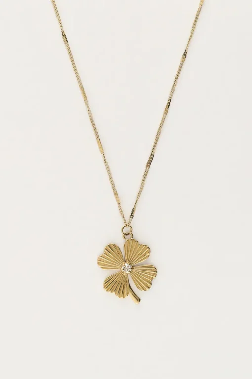 Starry Ketting Met Klaver & Strass