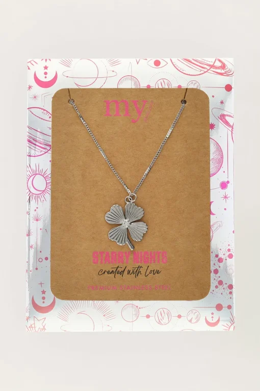 Starry Ketting Met Klaver & Strass