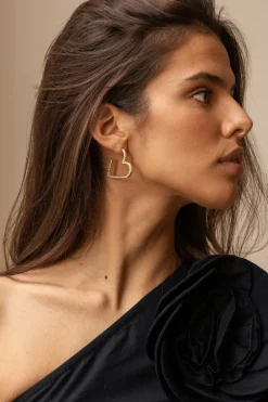 Starry Oorbellen Hart Met Strass